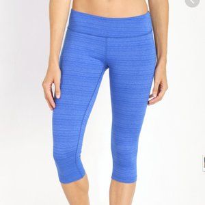 Beyond Yoga Capri Leggings, Striped Blue, Small